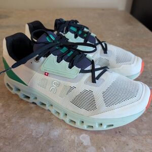 On Cloudstratus Swiss ®Engineering White & Creek Cushioned Shoes Men Size 10.5